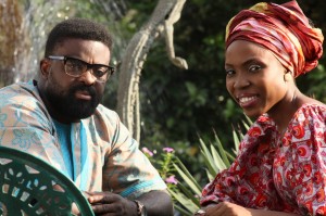 Lala and Kunle Afolayan on set 