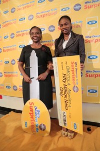 Omotola Akinsola with car winner