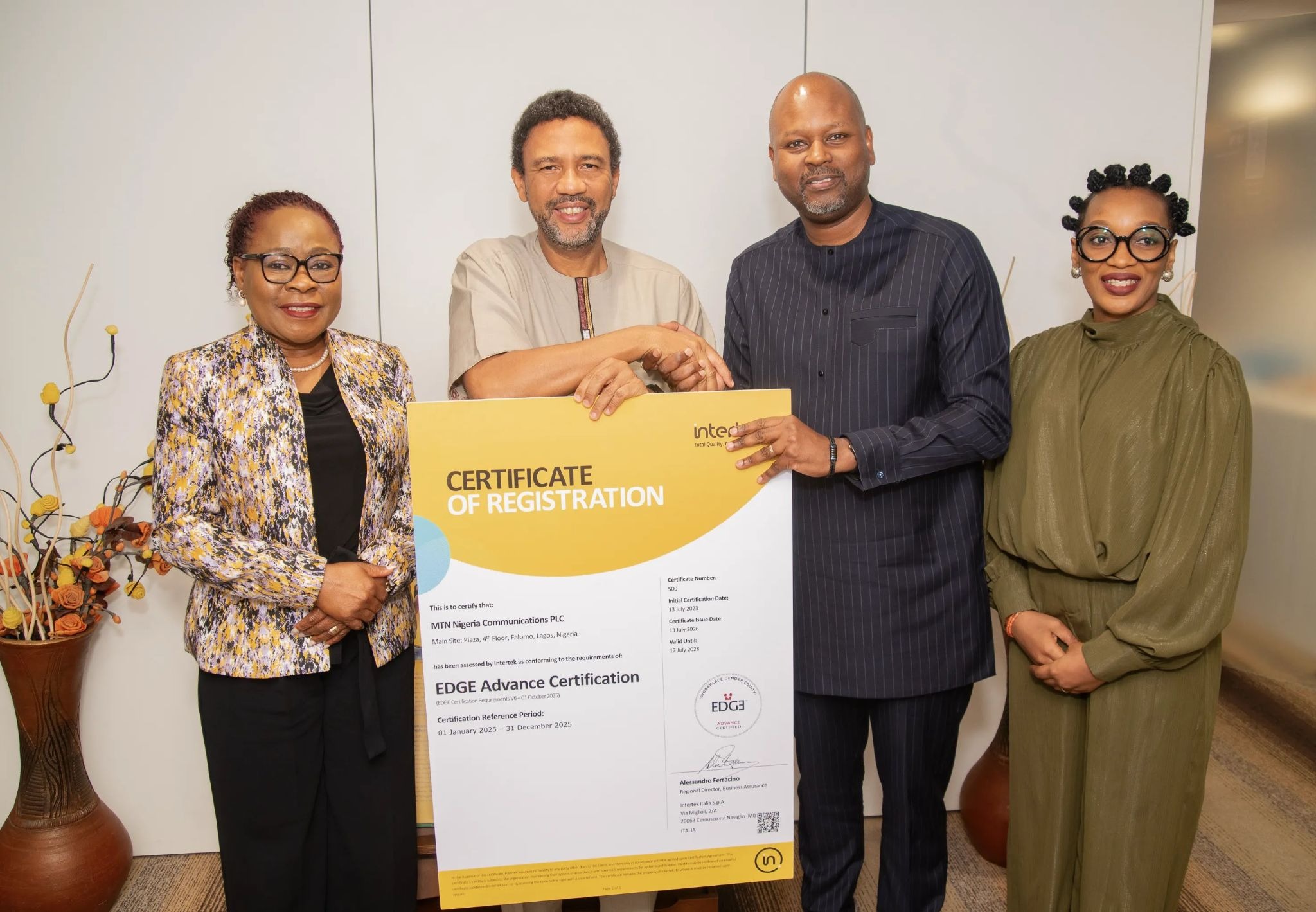 Photo News: MTN Nigeria Receives EDGE Advance Certification